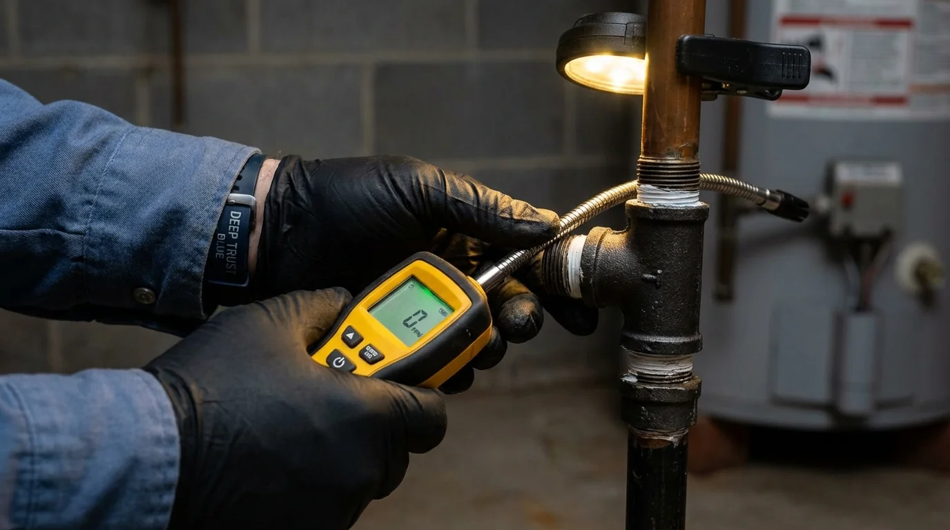 Gas leak detection with electronic sniffer by Johns Plumbing LLC in Toms River