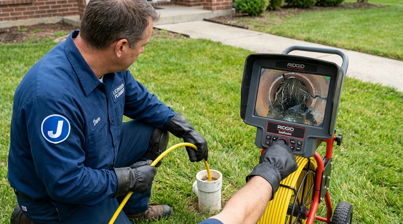 Sewer camera inspection being performed by Johns Plumbing LLC in Toms River